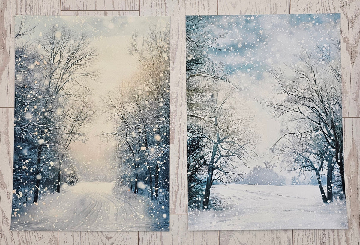 Snow Fall Canvas (ATC/Spread)