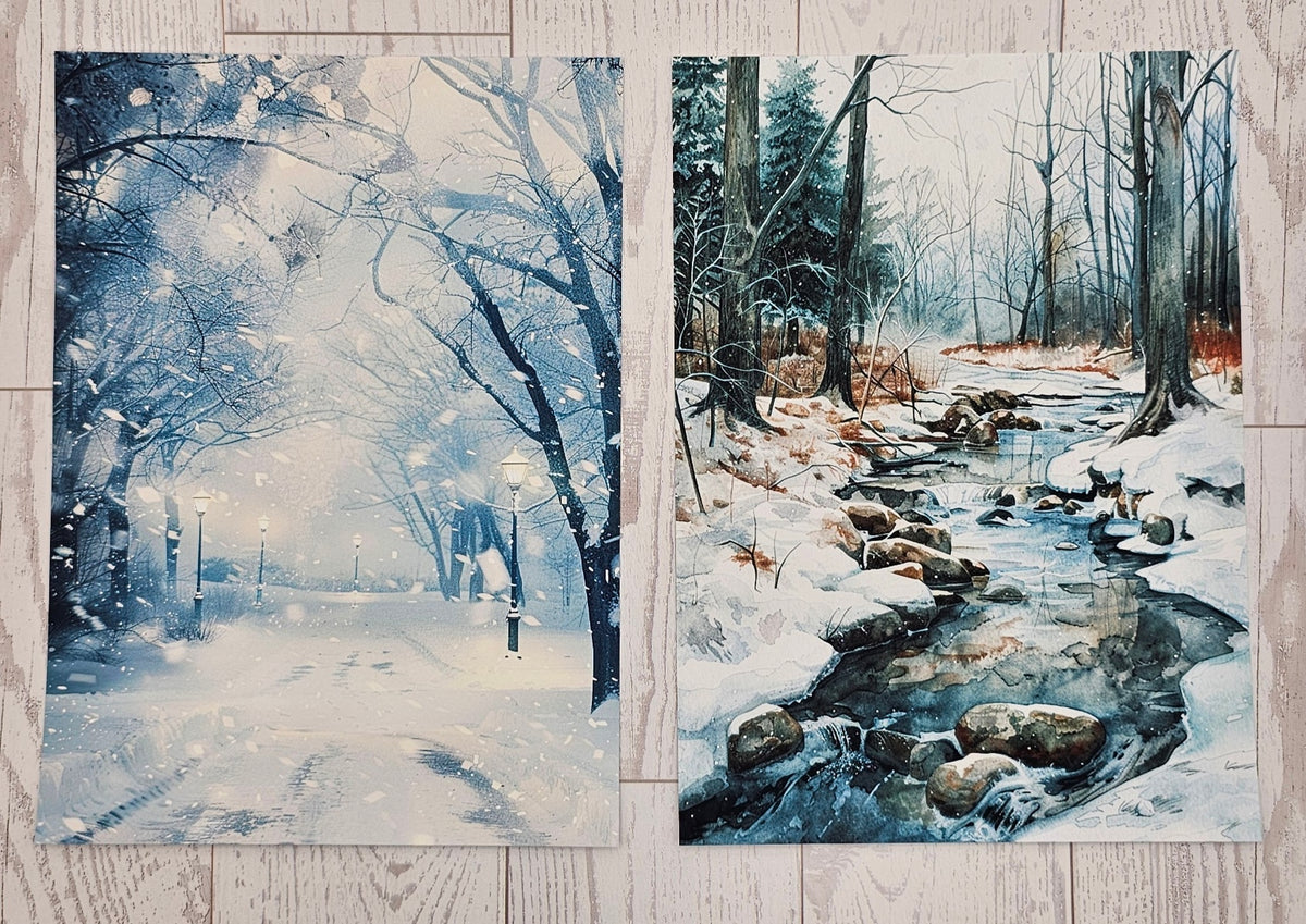 Snow Fall Canvas (ATC/Spread)