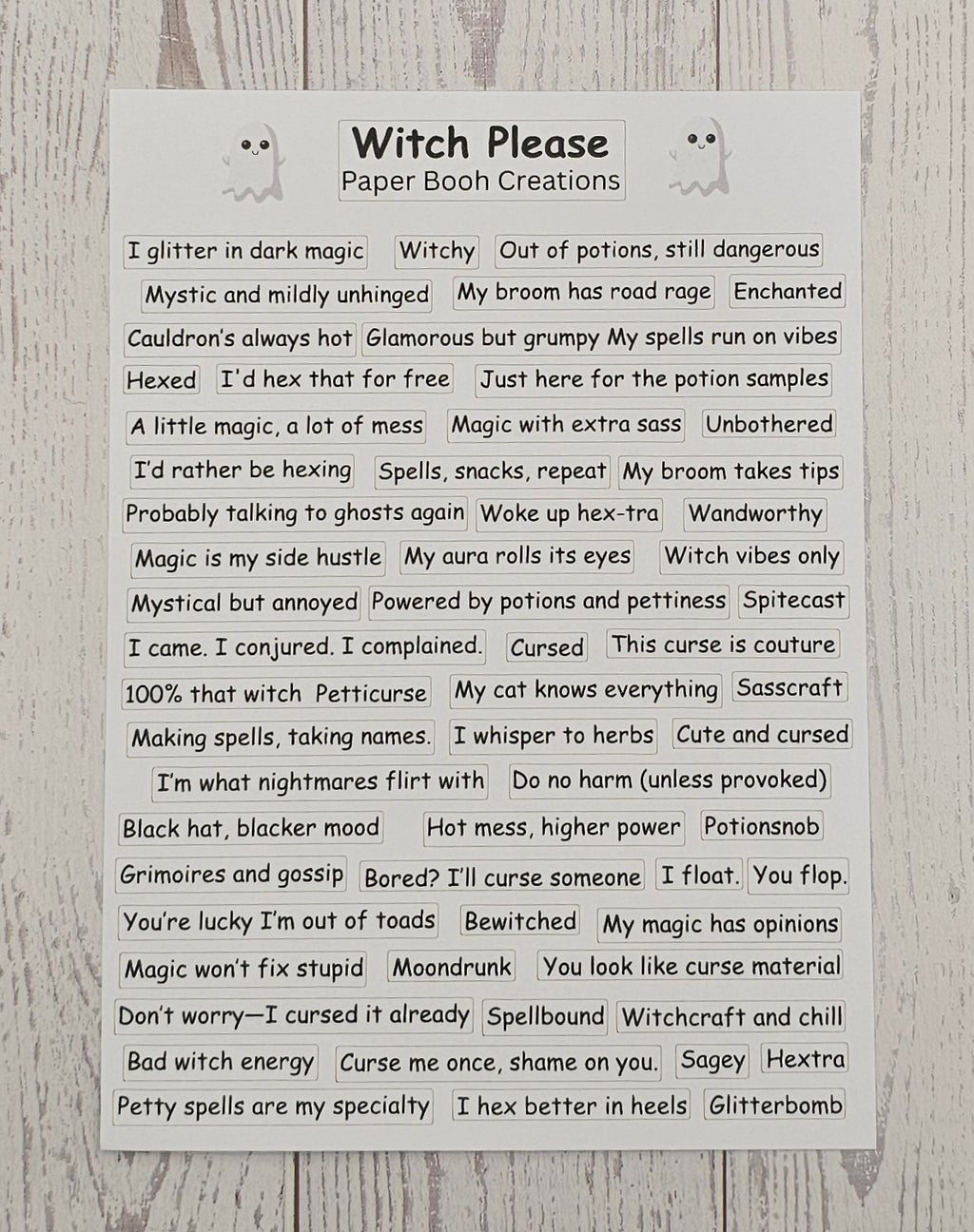 Witch Please Quote Sticker Sheet