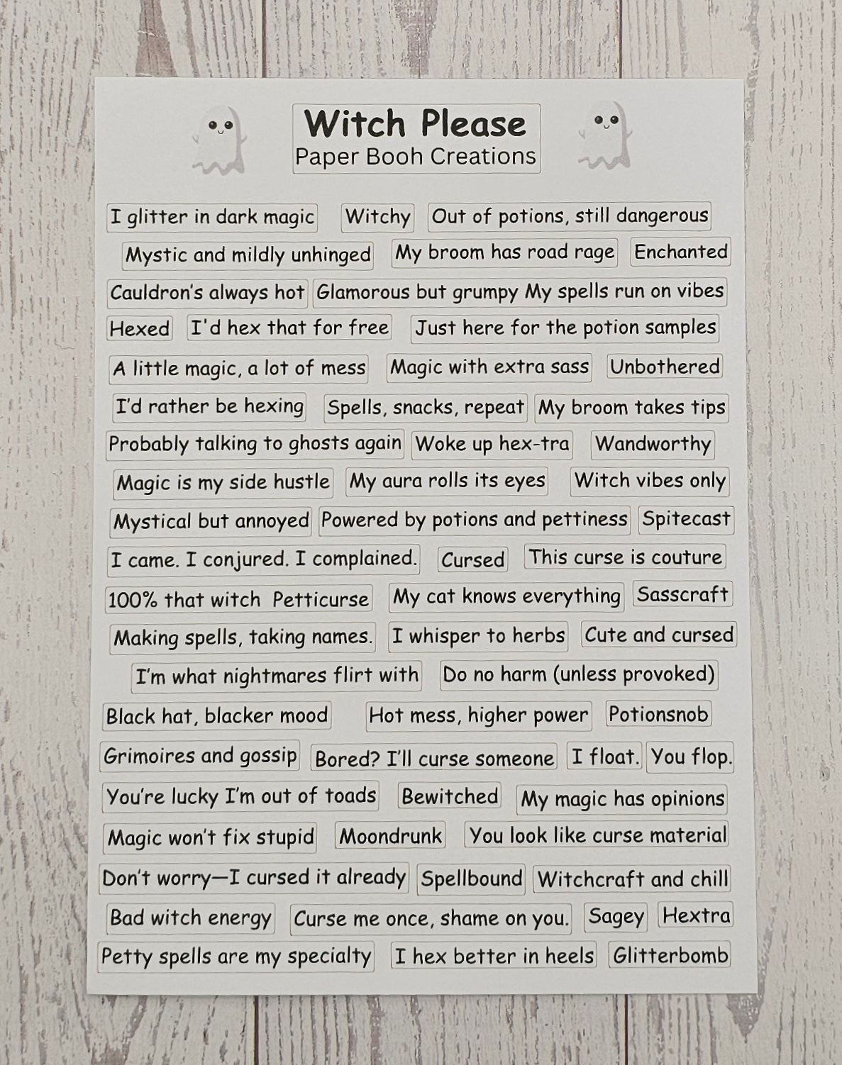 Witch Please Quote Sticker Sheet