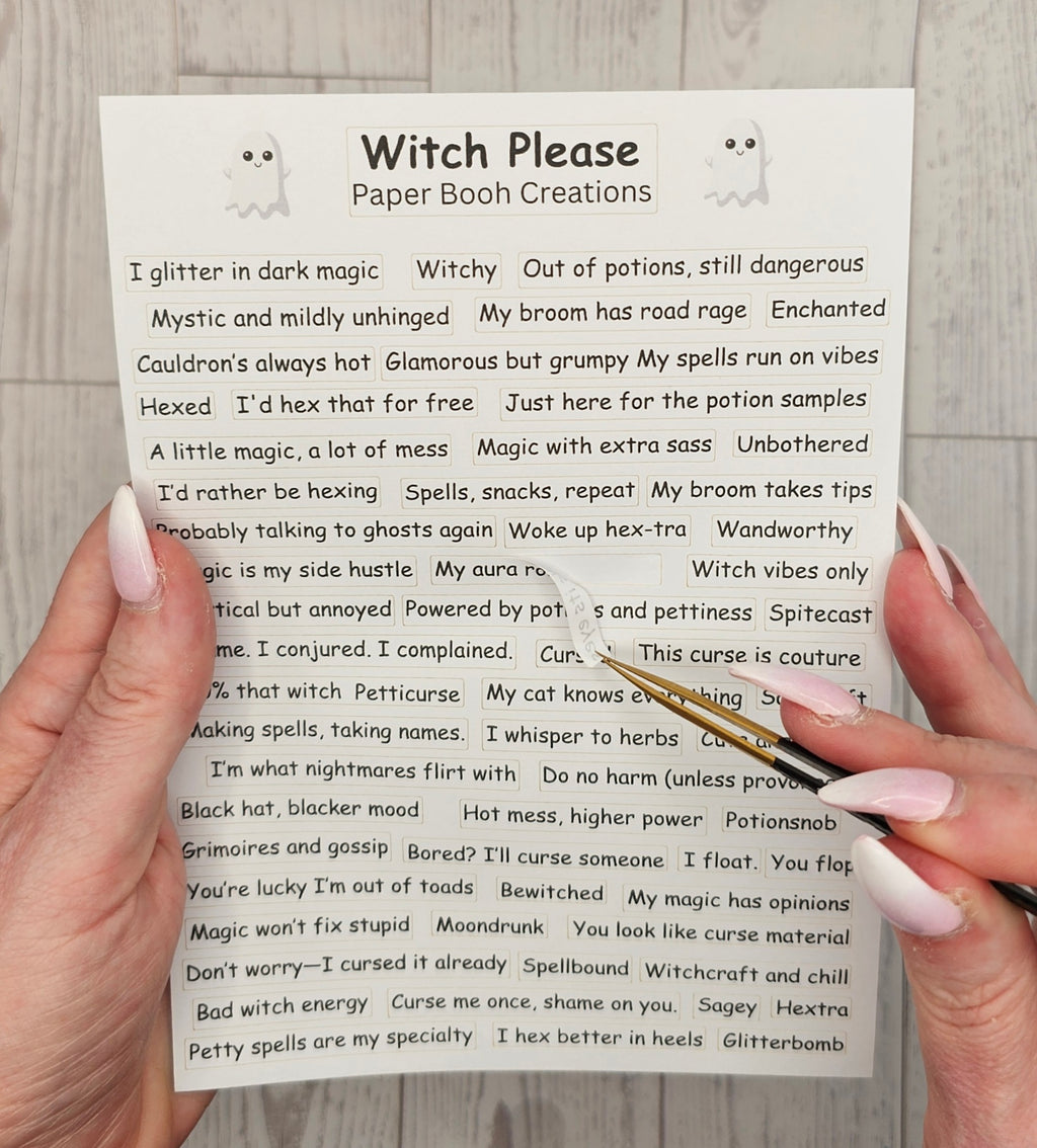 Witch Please Quote Sticker Sheet