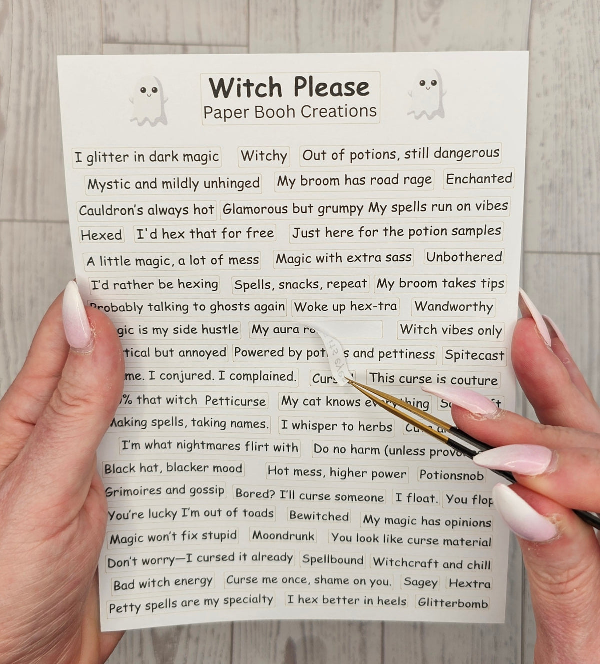 Witch Please Quote Sticker Sheet