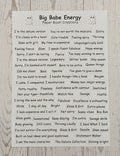 Big Babe Energy Quote Sticker Sheet