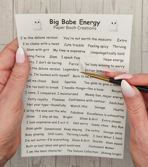Big Babe Energy Quote Sticker Sheet