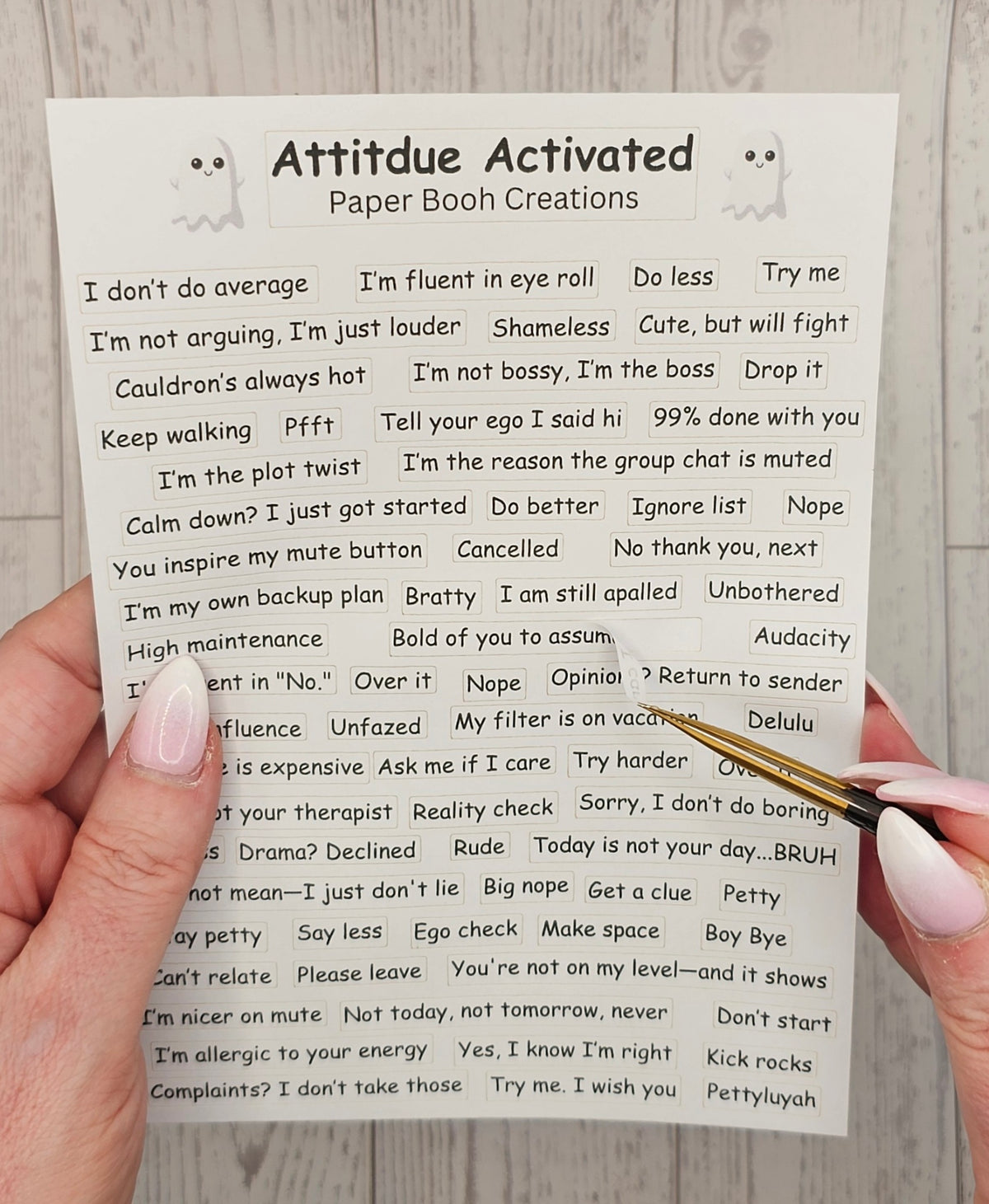 Attitdue Activated Quote Sticker Sheet