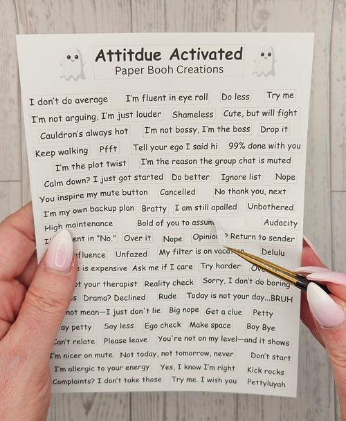 Attitdue Activated Quote Sticker Sheet