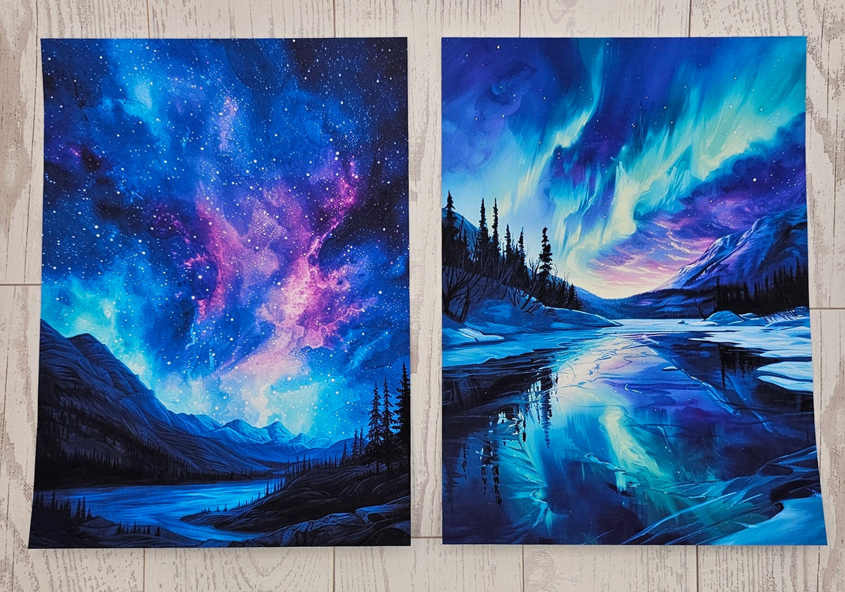 Northern Lights Canvas (ATC/Spread)