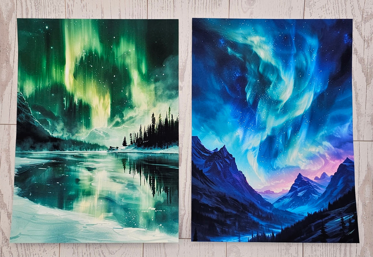 Northern Lights Canvas (ATC/Spread)