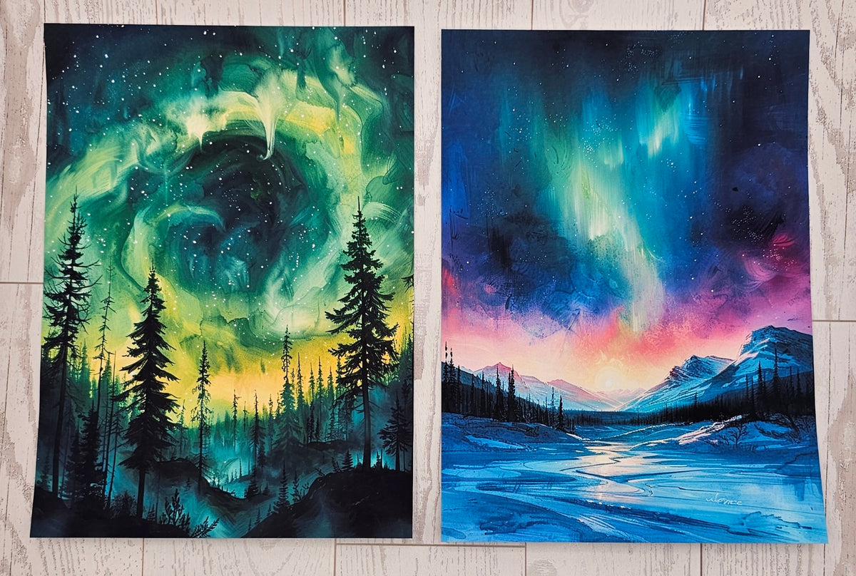 Northern Lights Canvas (ATC/Spread)