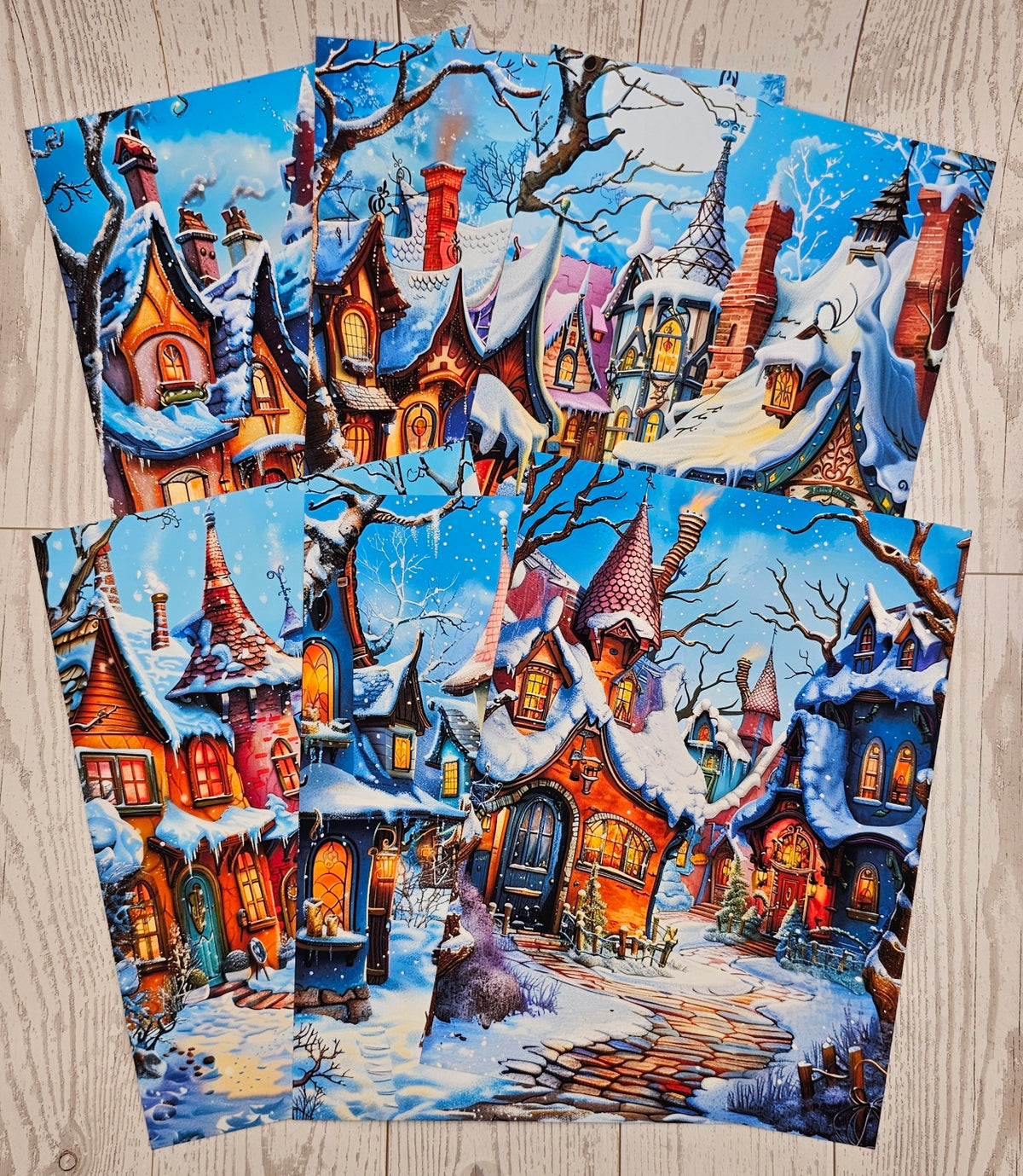 Winter Wonky Street Canvas (ATC/Spread)
