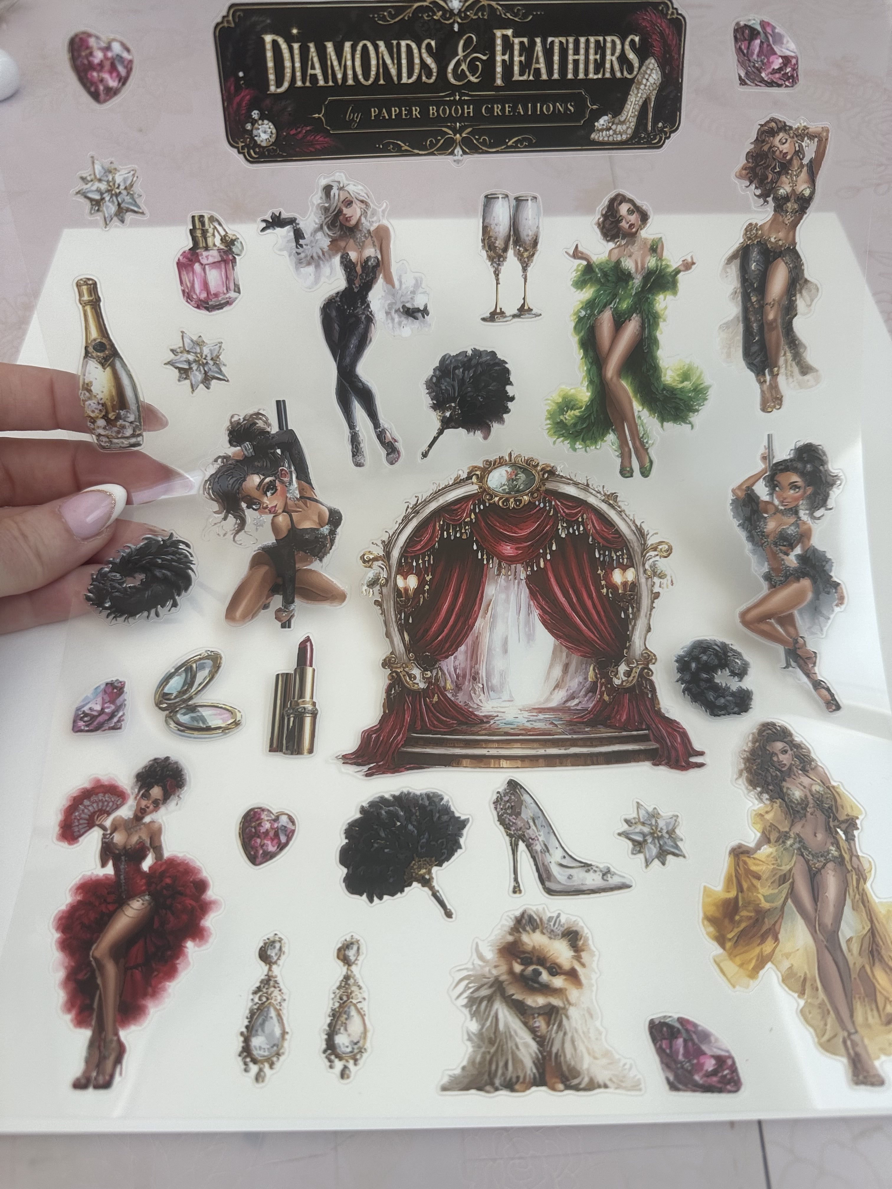 Diamonds and Feathers Sticker Sheet