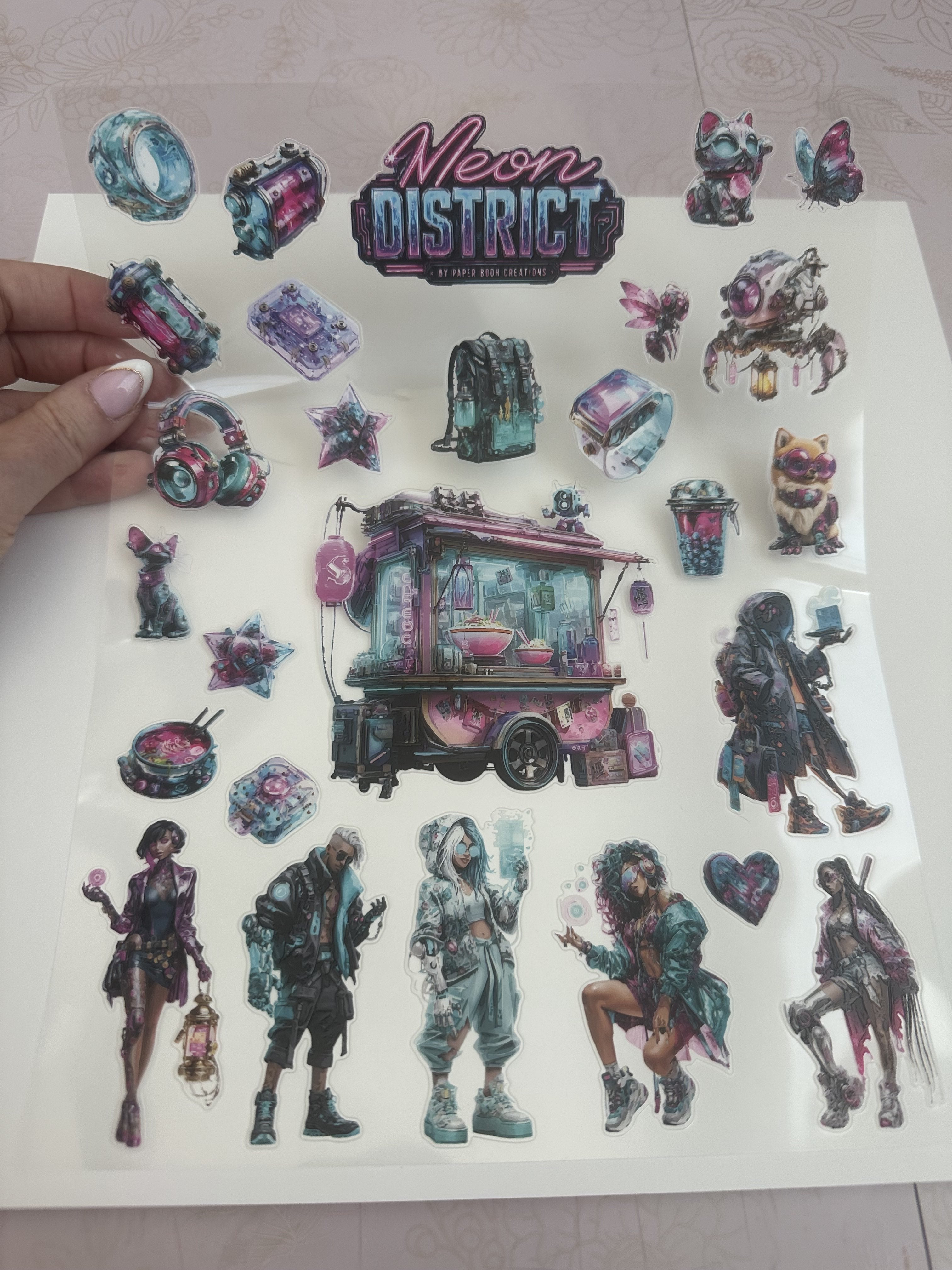 Neon District Sticker Sheet