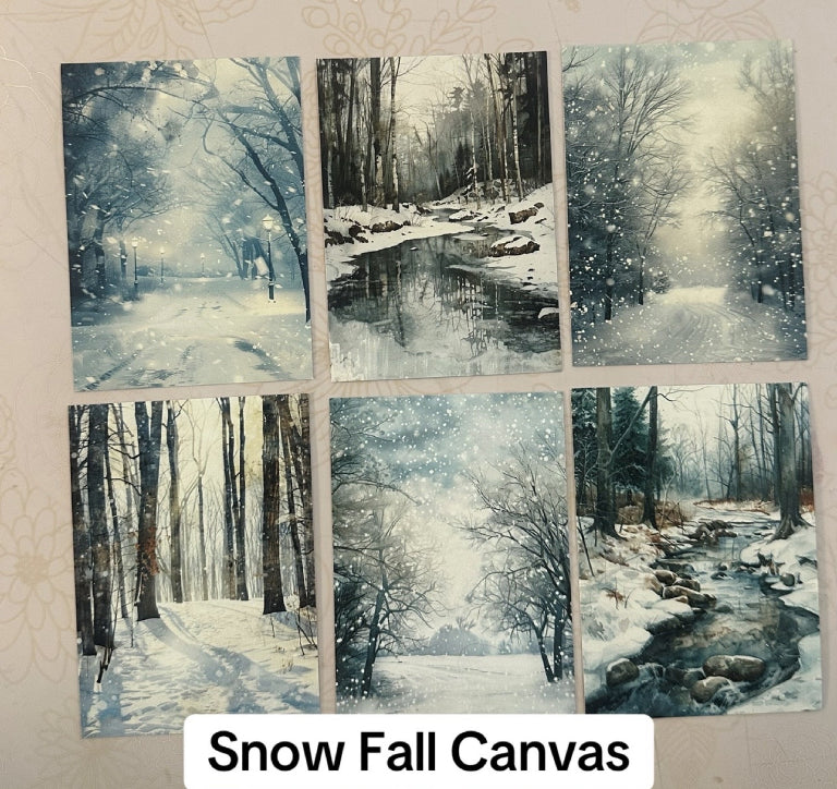Snow Fall Canvas (ATC/Spread)